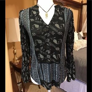 Lucky Brand Long sleeved shirt- rich detailing, S